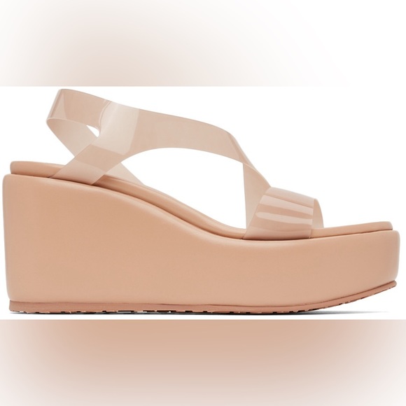 Gianvito Rossi Metropolis 45 Vinyl & Leather Platform Wedge Sandals, size 38 - Picture 1 of 16